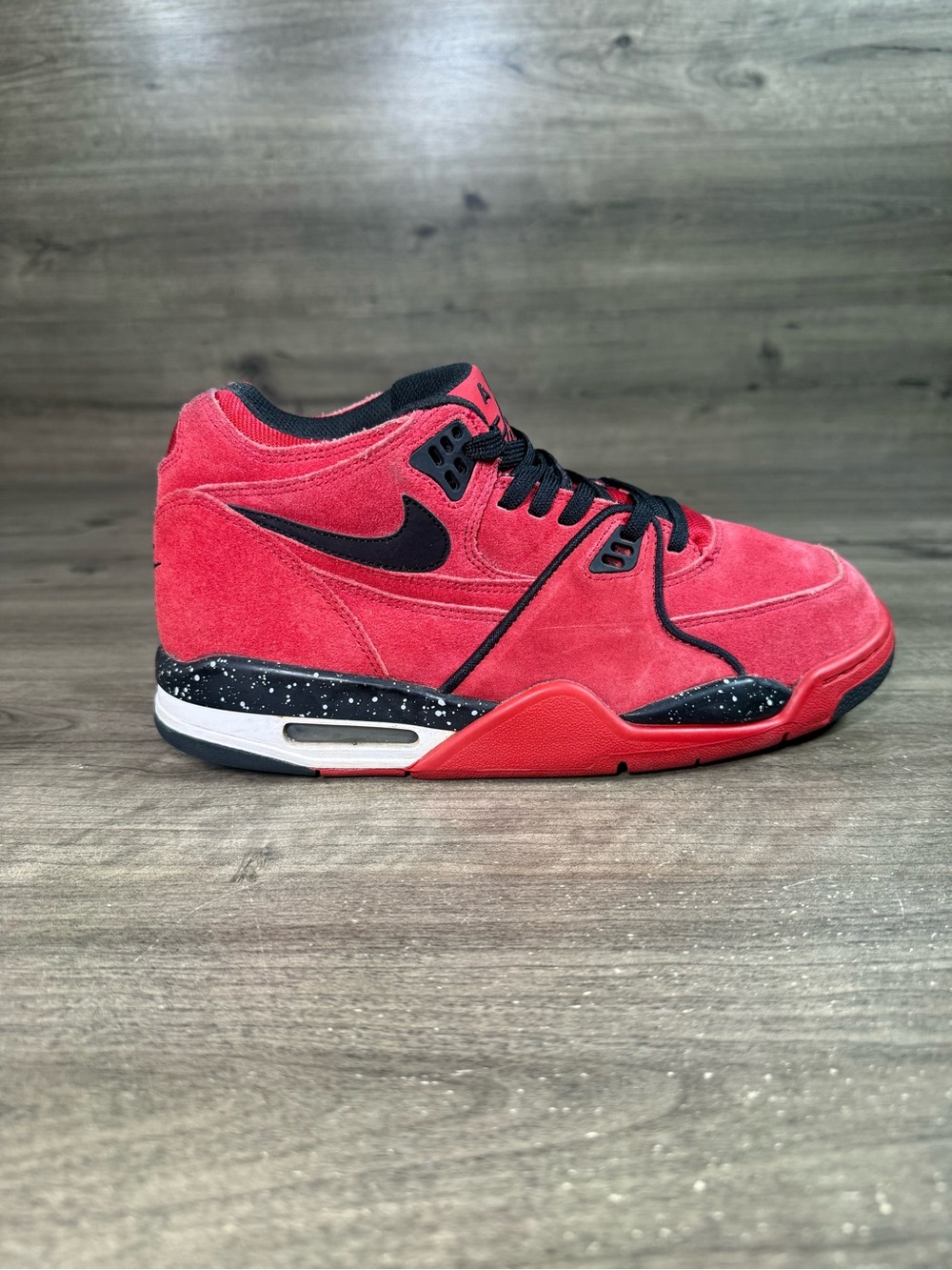 Vintage Nike Air Flight 89 Red Suede Mens Basketball Shoes/Sneakers (306252) 8.5